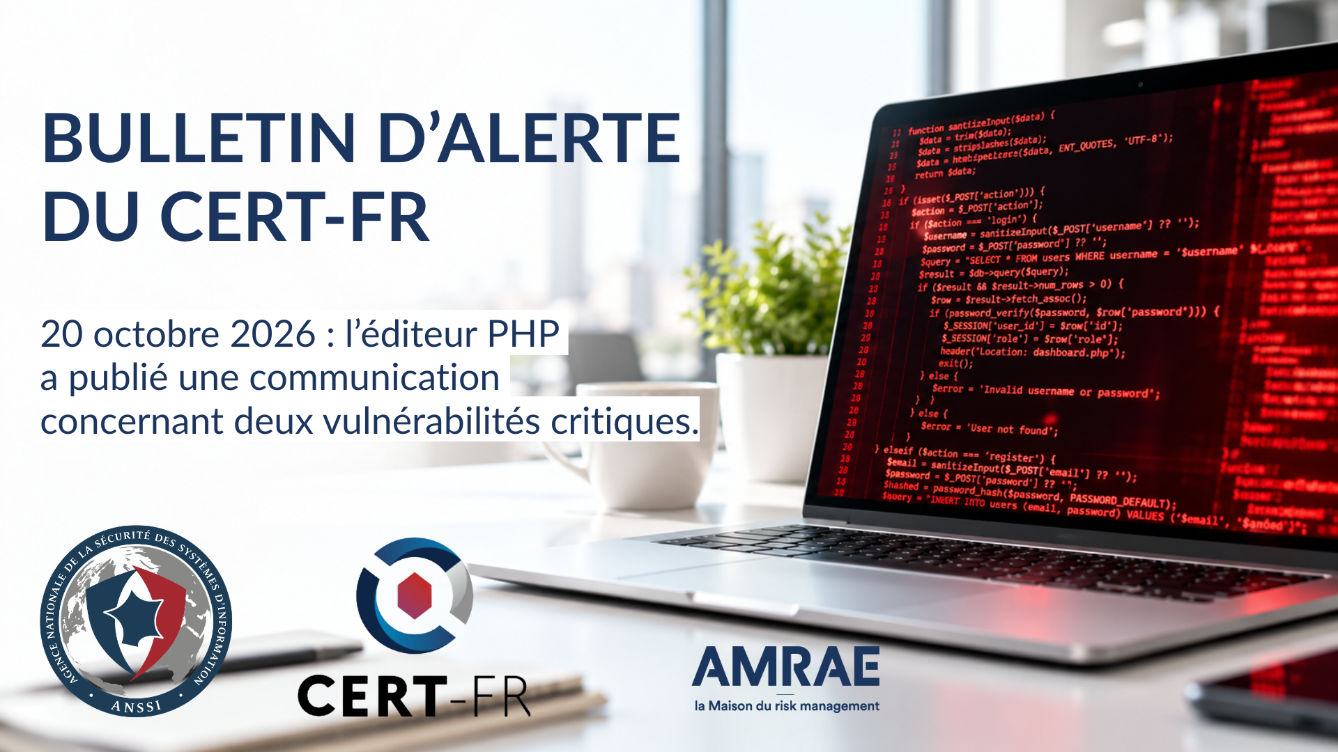 Bulletin d'alerte du CERT-FR - Editeur PHP 