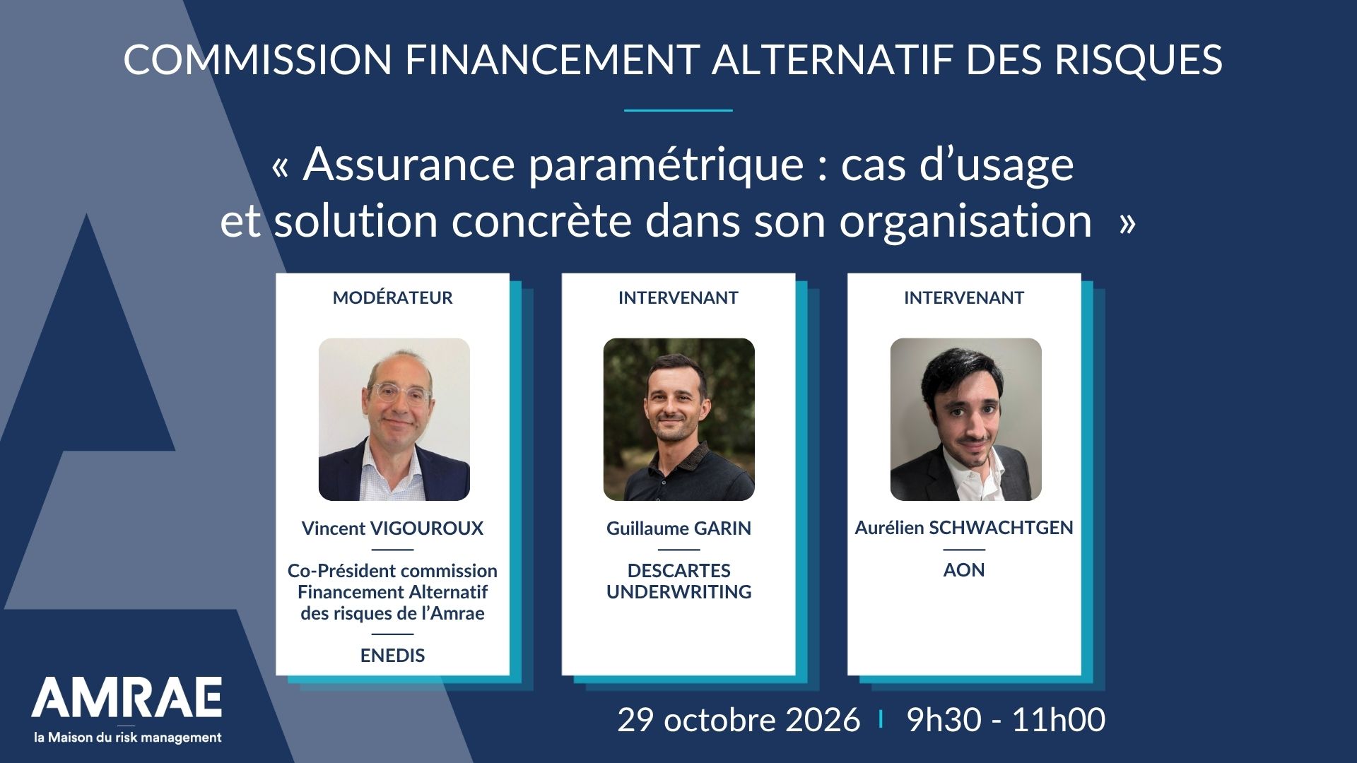 Présentation de la Commission Financement alternatif des risques du 29 octobre 2026